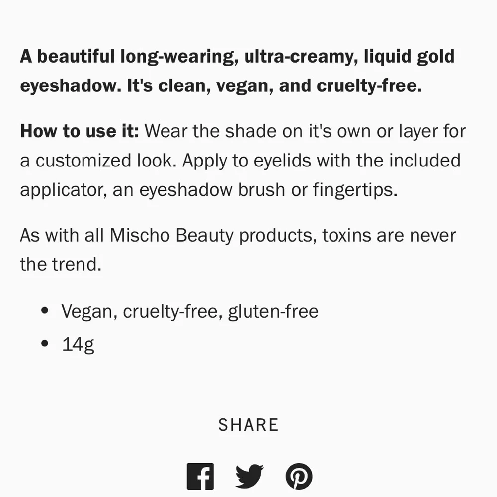 Mischa Beauty liquid eyeshadow